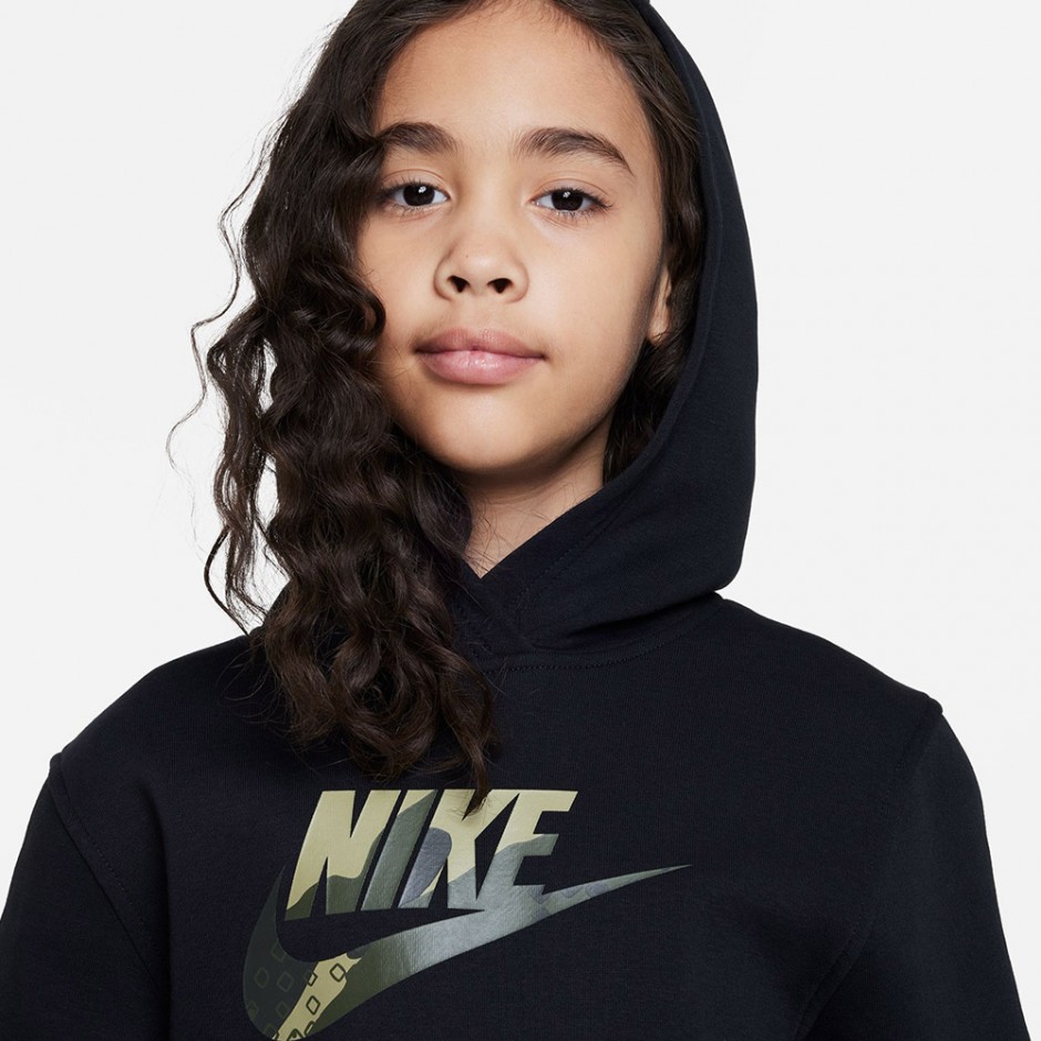 Nike Sportswear Club Fleece Μαύρο - Παιδική Μπλούζα Φούτερ 