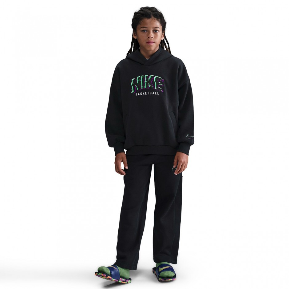 NIKE K NK COB FLC PO HOODIE GLITCH HV0508-010 Black