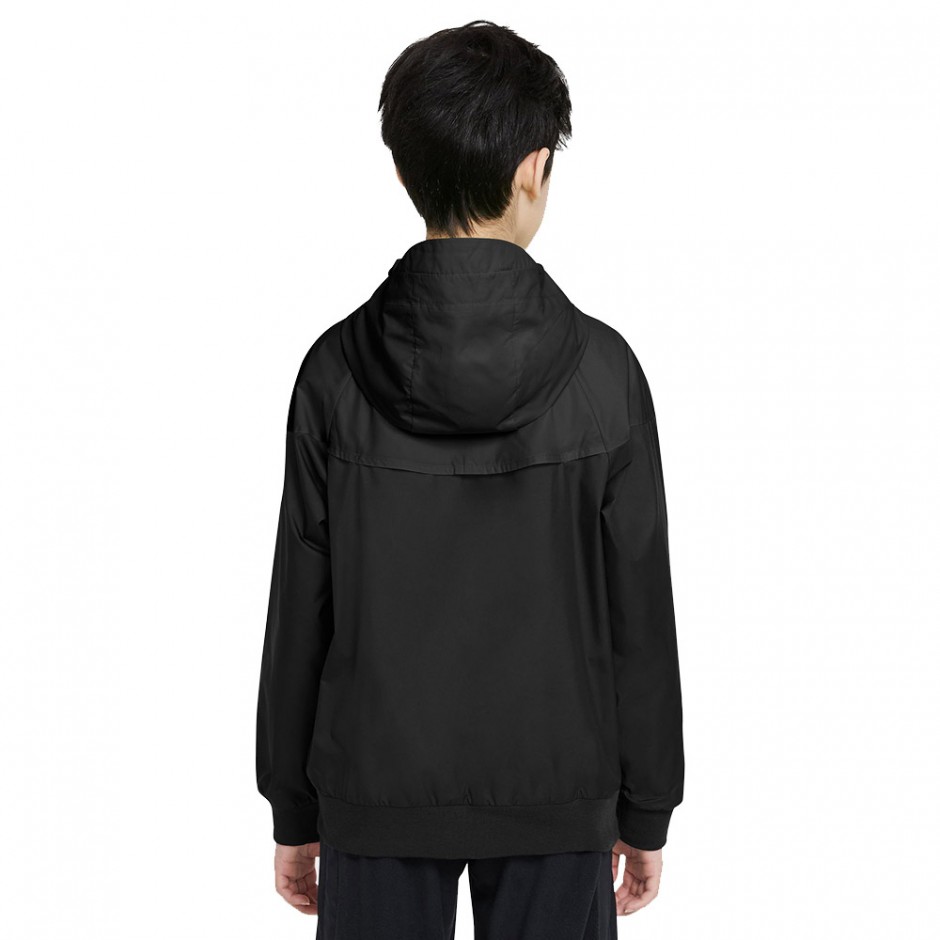 NIKE BOYS SPORTSWEAR WINDRUNNER JACKET 850443-011 Black