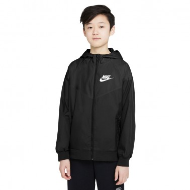 NIKE BOYS SPORTSWEAR WINDRUNNER JACKET 850443-011 Black