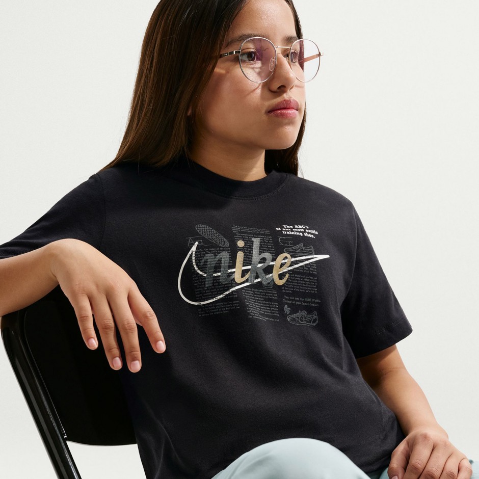 Kids' T-Shirt Black - Nike Sportswear Club