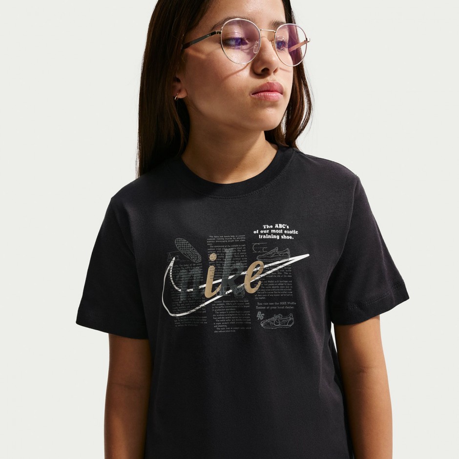 Kids' T-Shirt Black - Nike Sportswear Club
