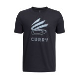 Παιδικό T-Shirt Μπάσκετ Μαύρο - Under Armour Curry Logo Εικόνα 