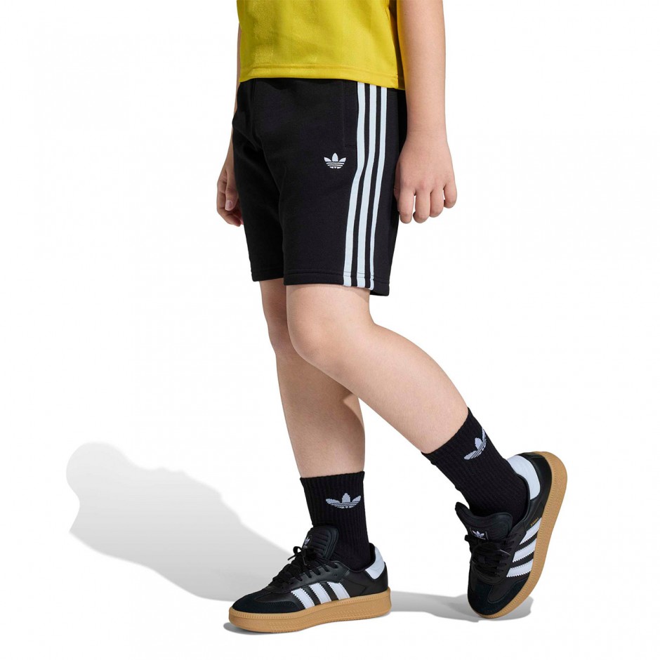 Παιδική Βερμούδα Μαύρη - adidas Originals 3-Stripes