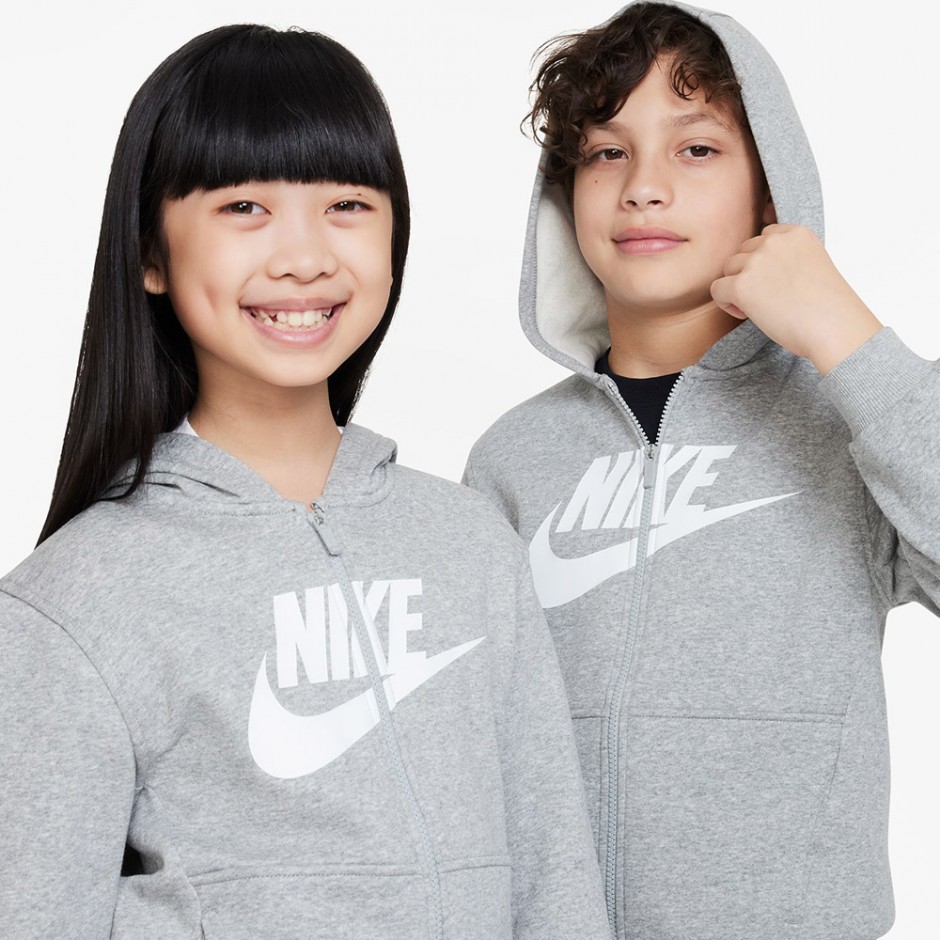 Nike Sportswear Club Fleece Γκρί - Παιδική Ζακέτα 