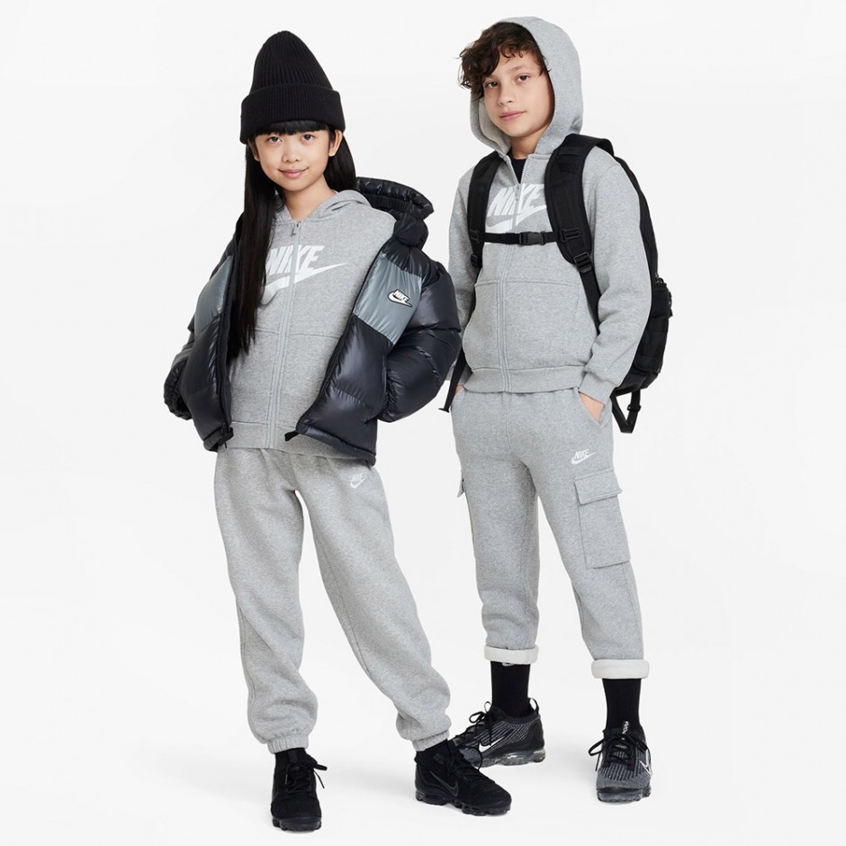 Nike Sportswear Club Fleece Γκρί - Παιδική Ζακέτα 