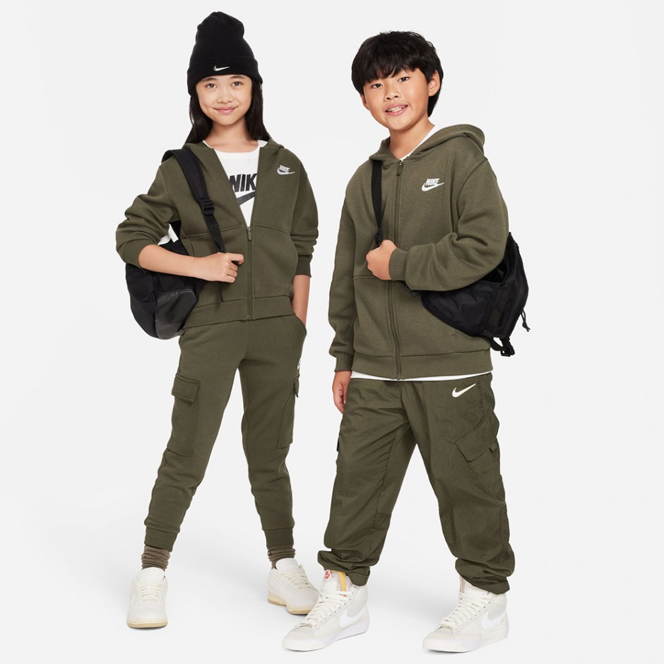 Nike Sportswear Club Fleece Χακί - Παιδική Ζακέτα 