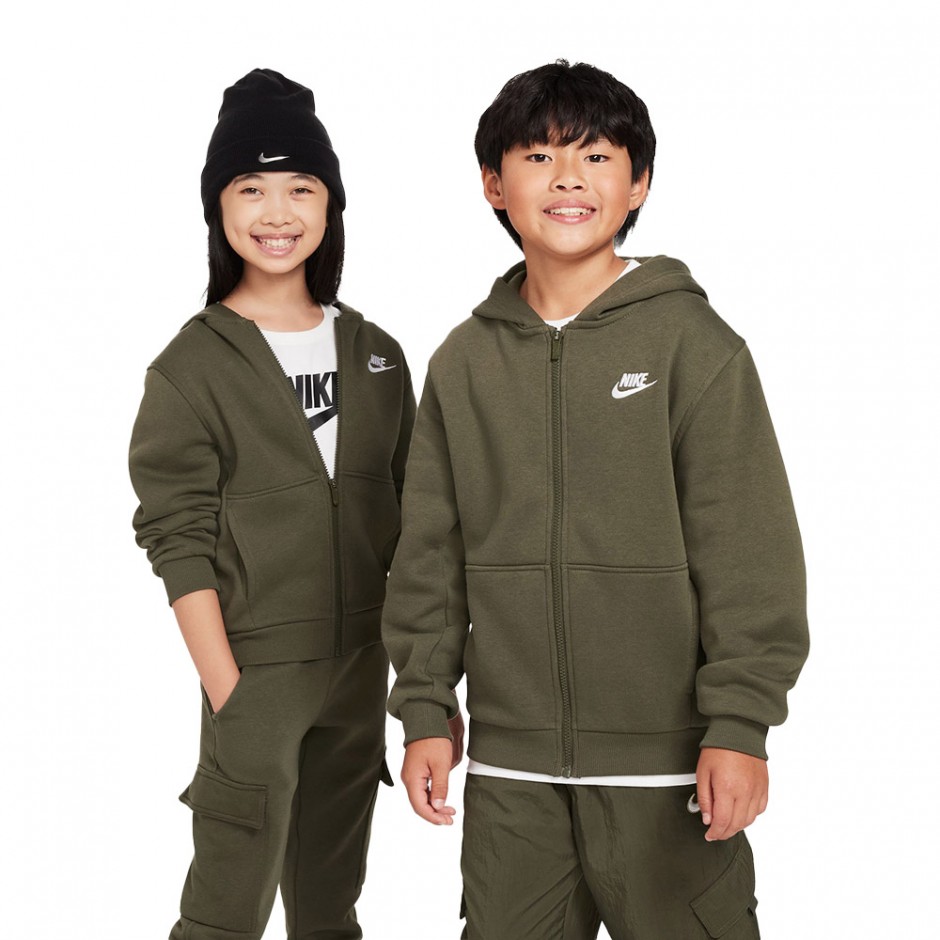 Nike Sportswear Club Fleece Χακί - Παιδική Ζακέτα 