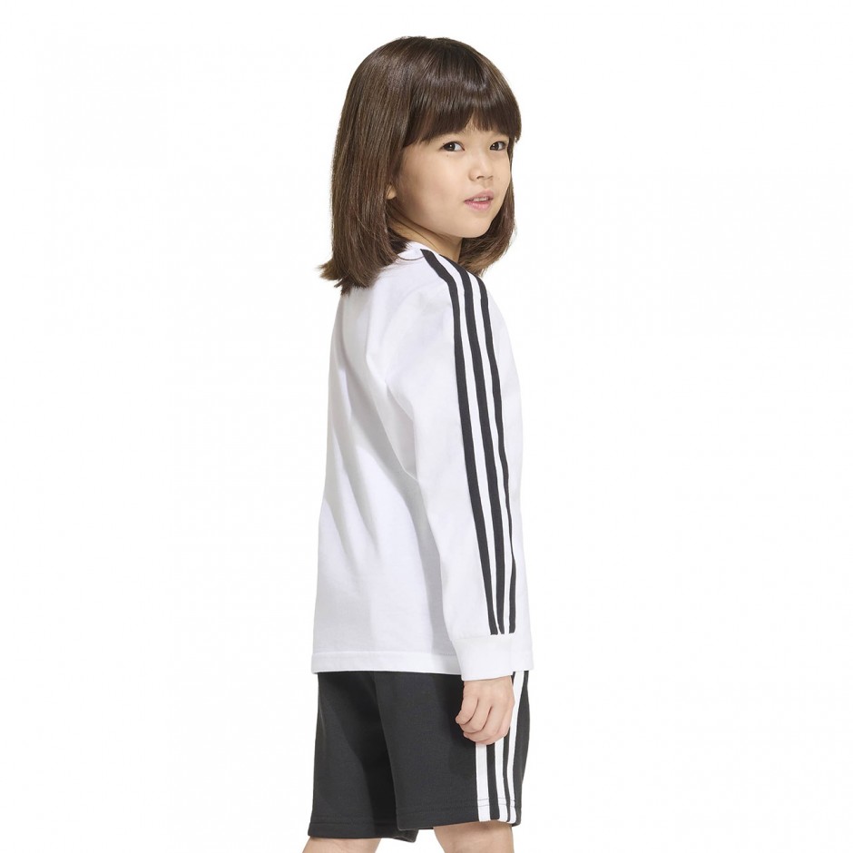 Παιδική Μακρυμάνικη Μπλούζα Λευκή - adidas Originals 3-Stripes
