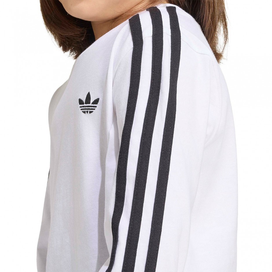 Παιδική Μακρυμάνικη Μπλούζα Λευκή - adidas Originals 3-Stripes