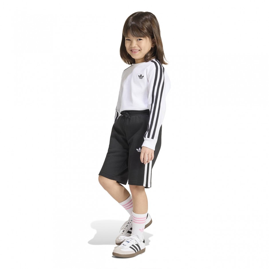 Παιδική Μακρυμάνικη Μπλούζα Λευκή - adidas Originals 3-Stripes