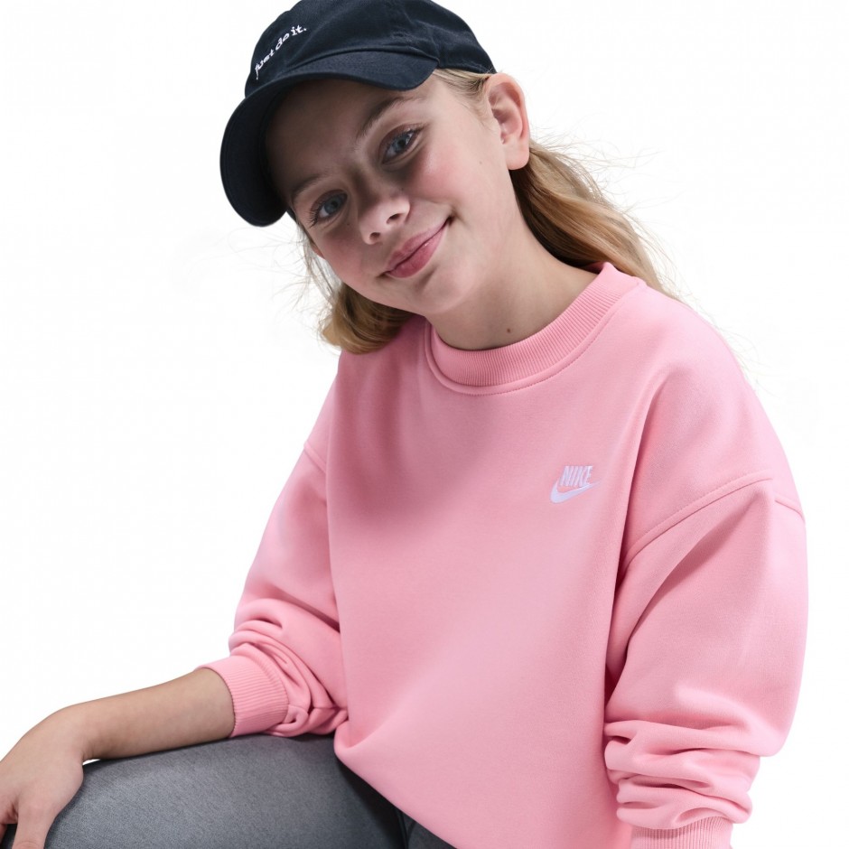 Παιδικό Φούτερ Ροζ - Nike Sportswear Club Fleece
