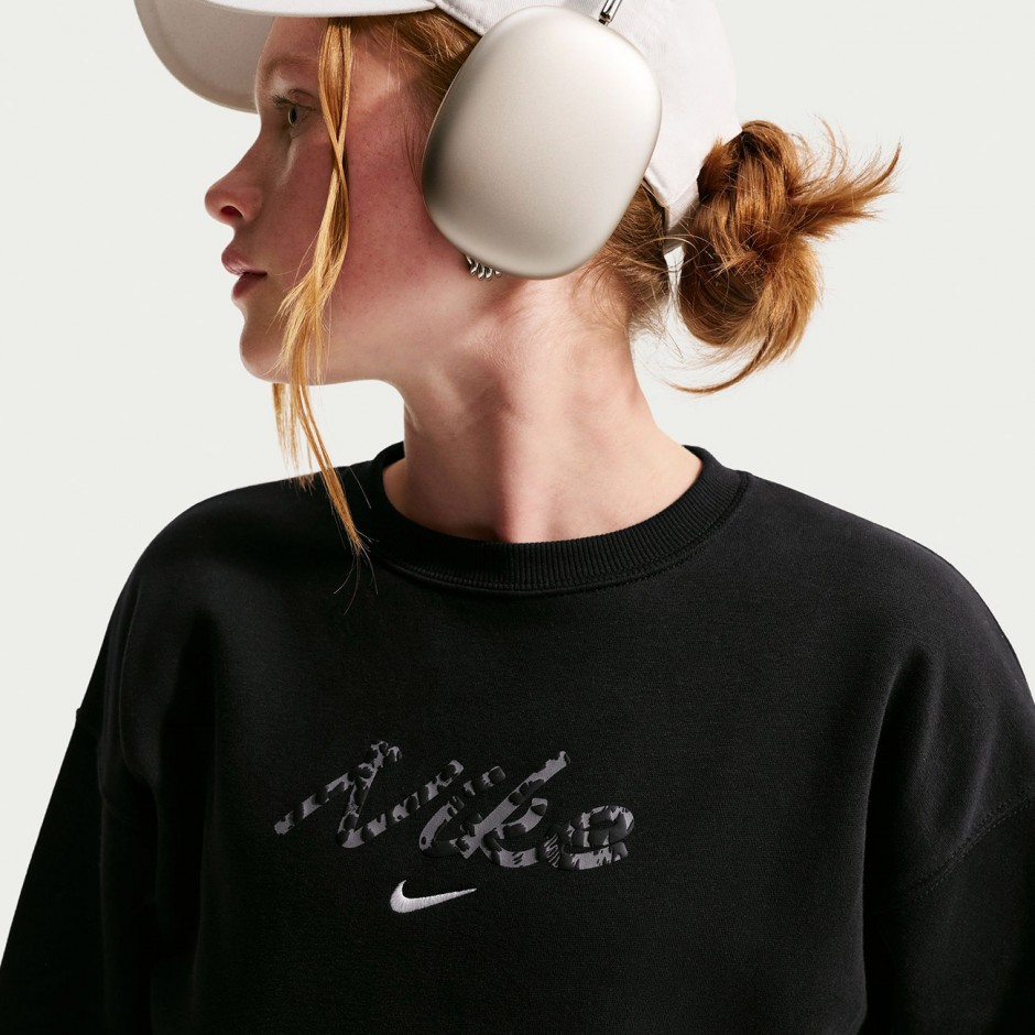 Kids' Sweatshirt Black - Nike Sportswear Studio Fleece