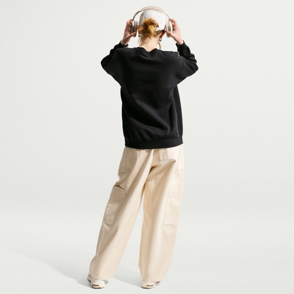 Kids' Sweatshirt Black - Nike Sportswear Studio Fleece