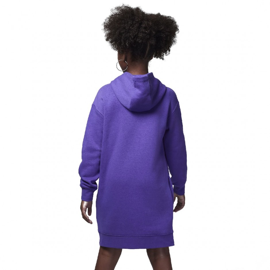 Jordan "Take Flight" Shine Μωβ - Παιδικό Φόρεμα Με Κουκούλα