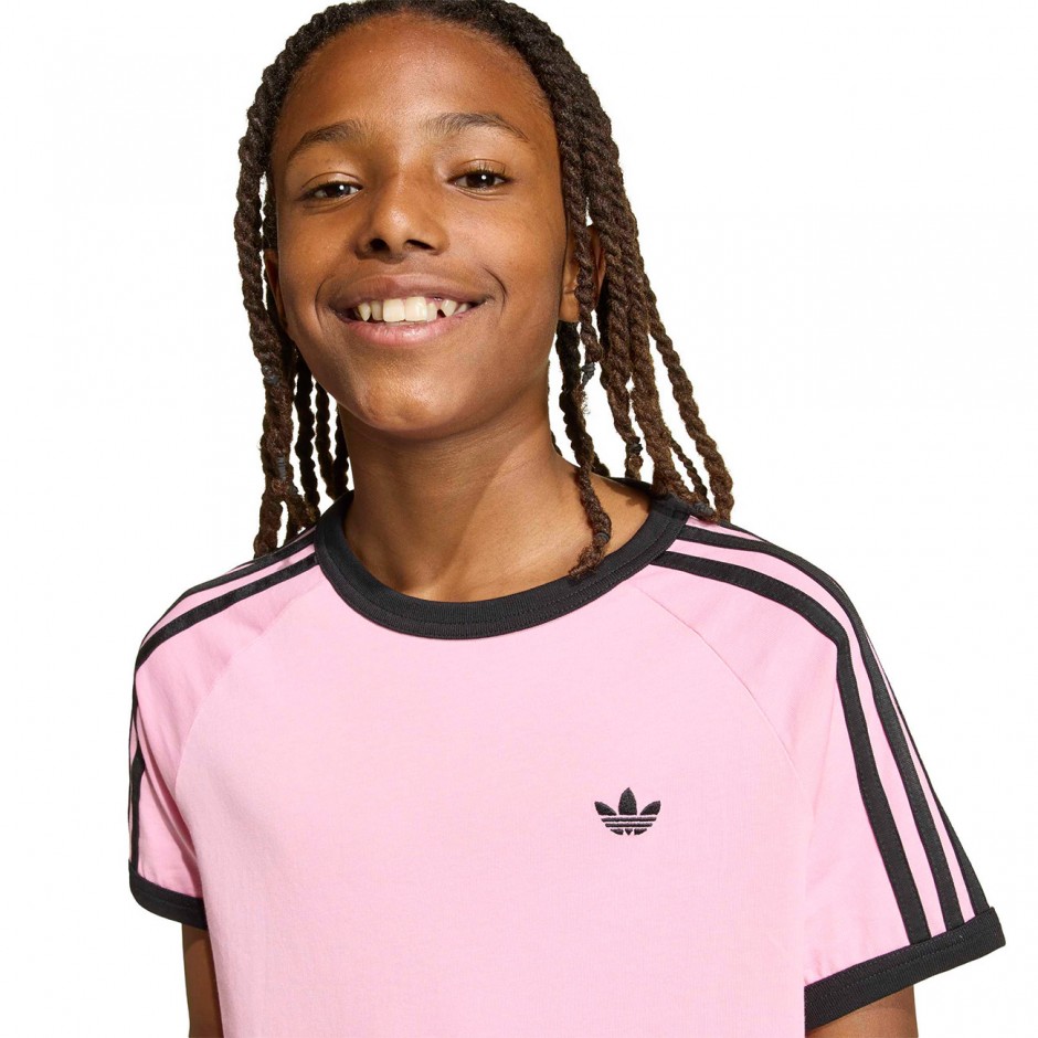 Kids' T-Shirt Pink - adidas Originals 3-Stripes