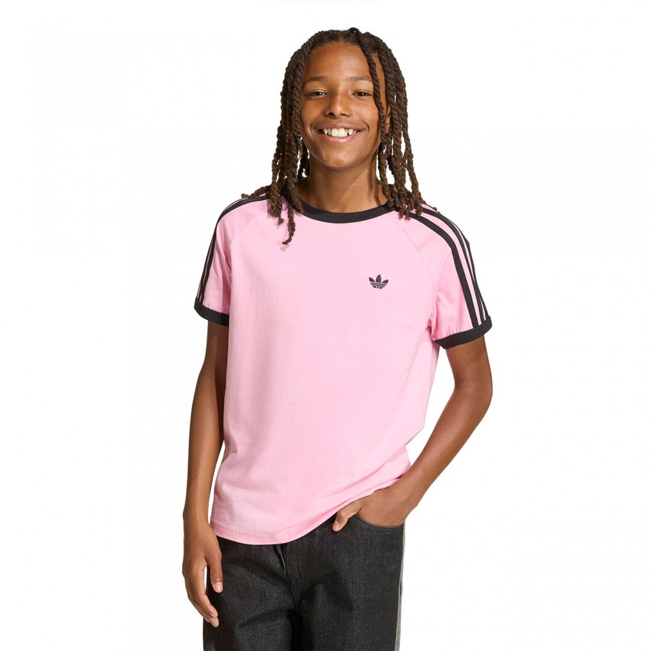Kids' T-Shirt Pink - adidas Originals 3-Stripes