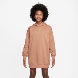 Nike Sportswear Club Fleece Μπεζ - Παιδικό Φόρεμα Με Κουκούλα Εικόνα 