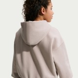 Kids' Full-Zip Hoodie Beige - Nike Sportswear Studio Fleece Image 0