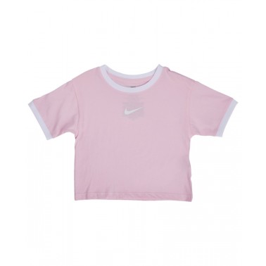 NIKE SWOOSH RINGER TEE Ροζ