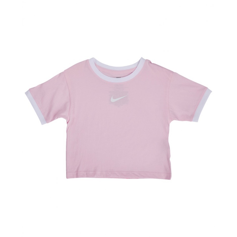 NIKE SWOOSH RINGER TEE Ροζ