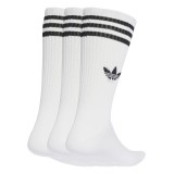 Κάλτσες Λευκές - adidas Originals 3-Stripes High Crew Socks 3 Pairs Εικόνα 0