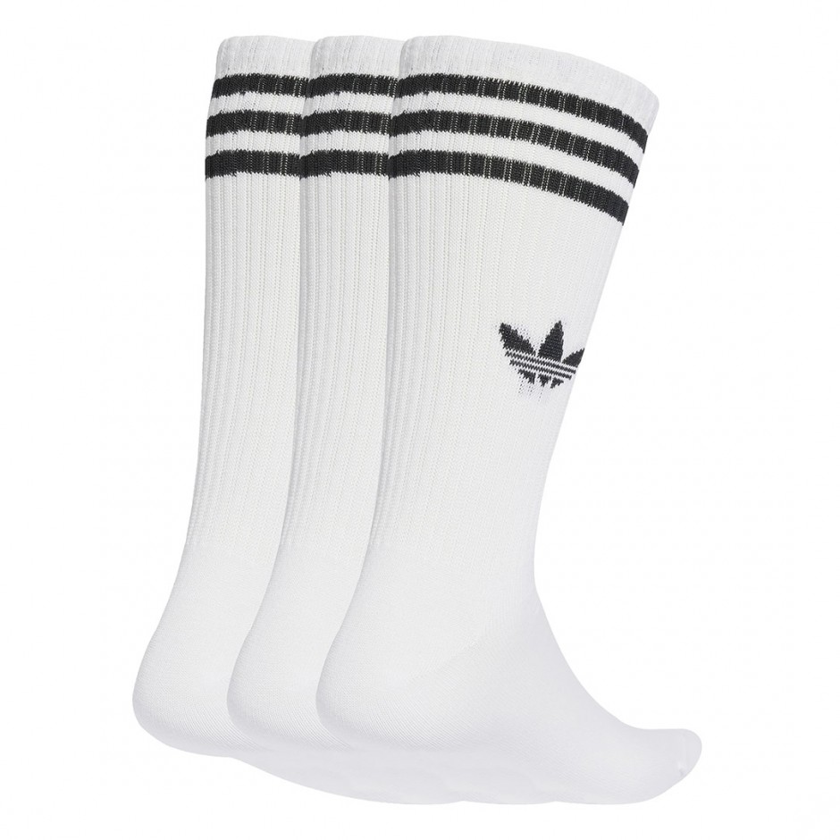 Κάλτσες Λευκές - adidas Originals 3-Stripes High Crew Socks 3 Pairs