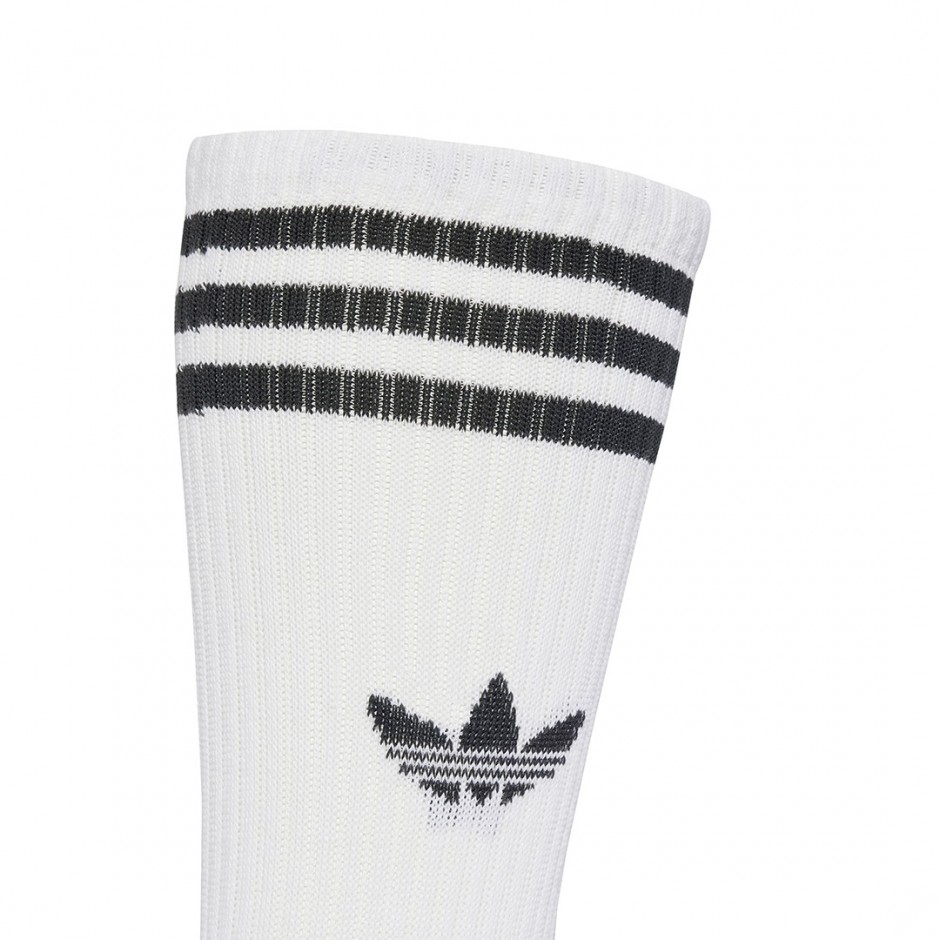 Κάλτσες Λευκές - adidas Originals 3-Stripes High Crew Socks 3 Pairs