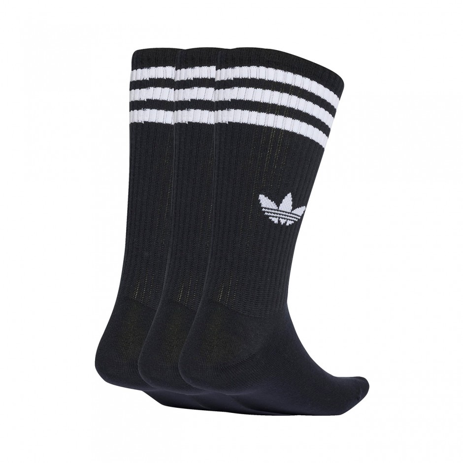 Κάλτσες Μαύρες - adidas Originals 3-Stripes High Crew Socks 3 Pairs