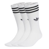 Κάλτσες Λευκές - adidas Originals 3-Stripes High Crew Socks 3 Pairs Εικόνα 