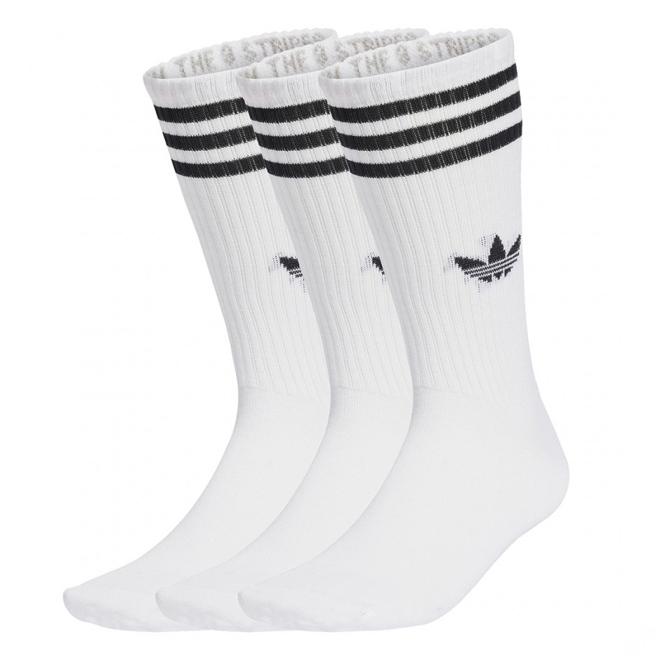 Κάλτσες Λευκές - adidas Originals 3-Stripes High Crew Socks 3 Pairs