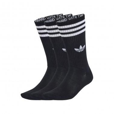 Κάλτσες Μαύρες - adidas Originals 3-Stripes High Crew Socks 3 Pairs