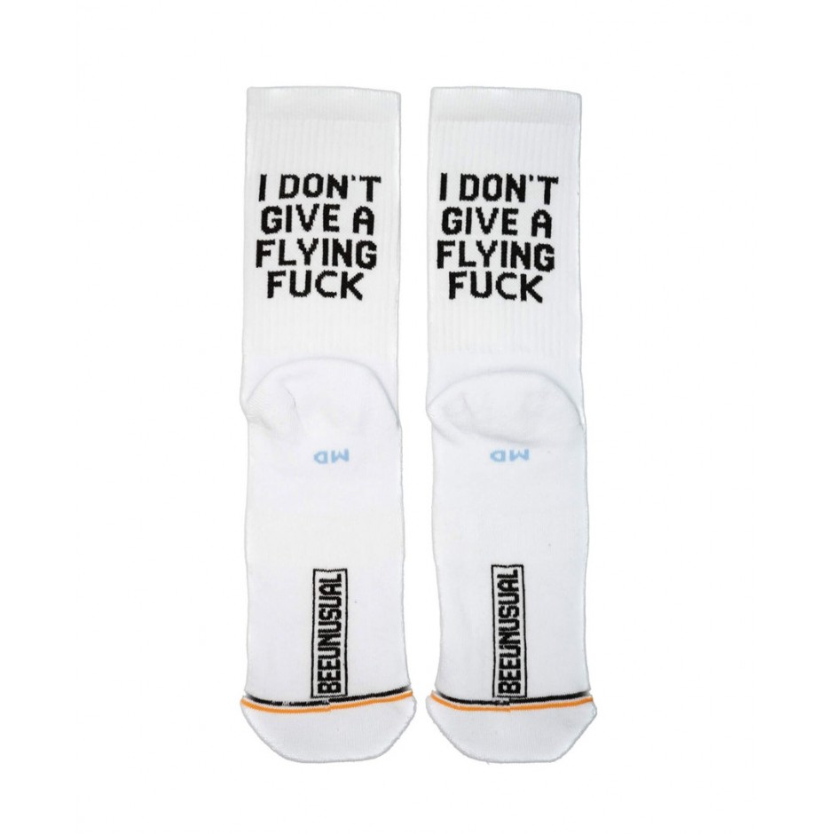 BEE UNUSUAL "I DON'T GIVE A FLYING F*CK" SOCKS AS-225013-WHITE White