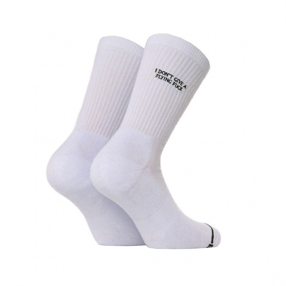 BEE UNUSUAL IDGAF PREMIUM WHITE SOCKS AS-240123-WHITE White