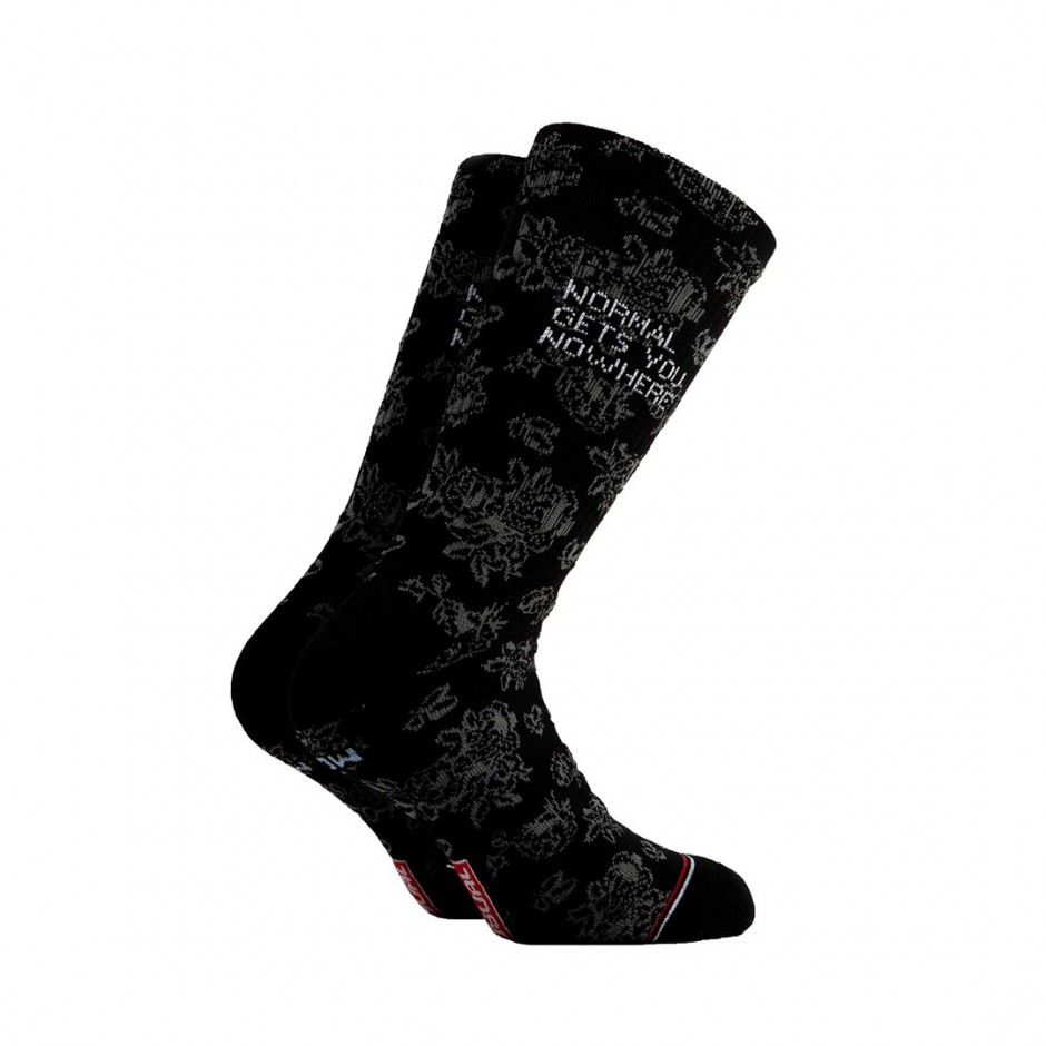 BEE UNUSUAL DOILY RETRO EMBROIDERED SOCKS  AS-250843-BLACK Black