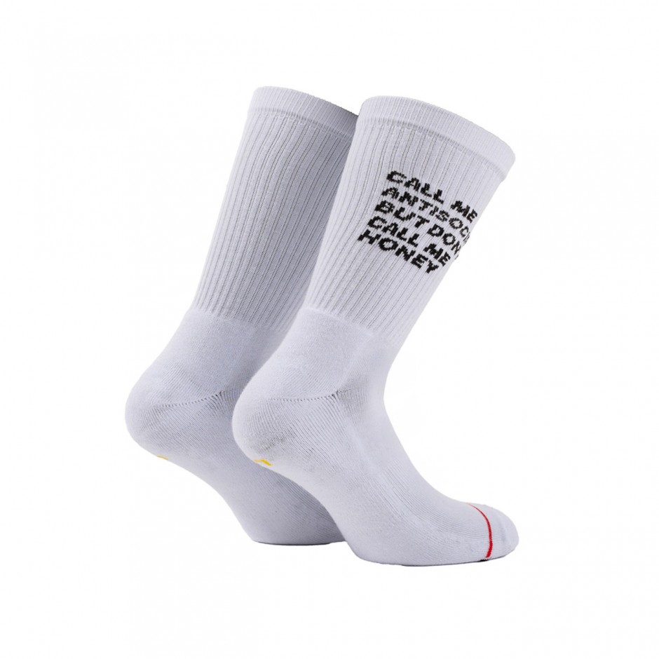 BEE UNUSUAL  ANTISOCIAL WHITE SOCKS AS-252916-WHITE White
