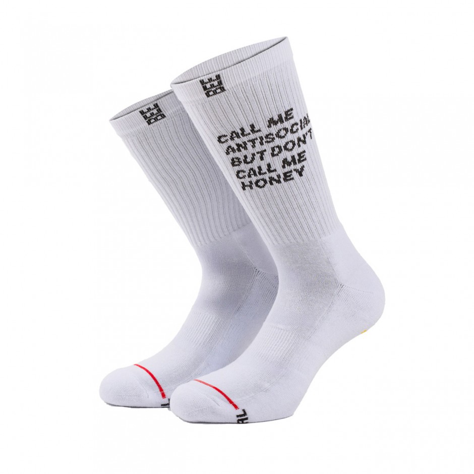 BEE UNUSUAL  ANTISOCIAL WHITE SOCKS AS-252916-WHITE White