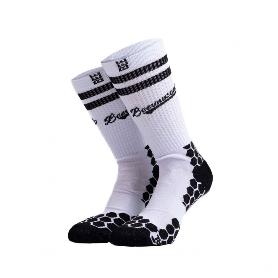 BEE UNUSUAL PERFORMANCE BASKETBALL RETRO SOCKS AS-240133-WHITE White