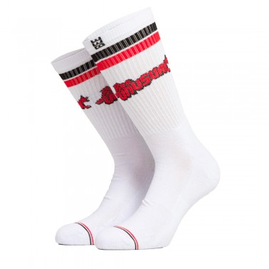 BEE UNUSUAL RETRO LOGO COMBED SOCKS  AS-250841-WHITE White