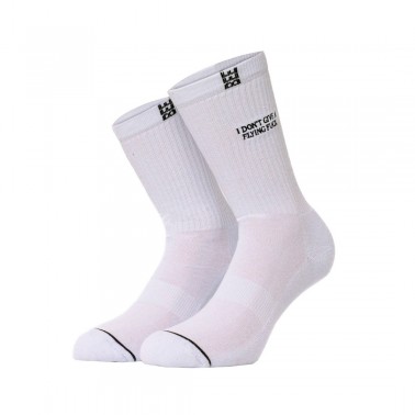BEE UNUSUAL IDGAF PREMIUM WHITE SOCKS AS-240123-WHITE White