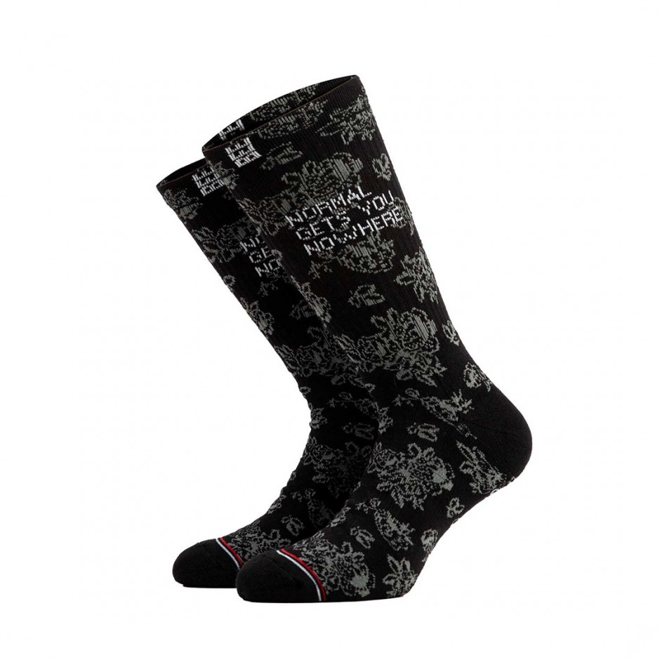 BEE UNUSUAL DOILY RETRO EMBROIDERED SOCKS  AS-250843-BLACK Black