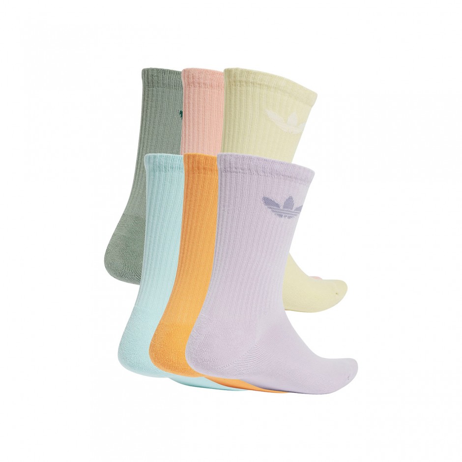 Κάλτσες Πολύχρωμες - adidas Originals Trefoil Cushion Crew Socks 6 Pairs
