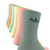 Κάλτσες Πολύχρωμες - adidas Originals Trefoil Cushion Crew Socks 6 Pairs Εικόνα 1