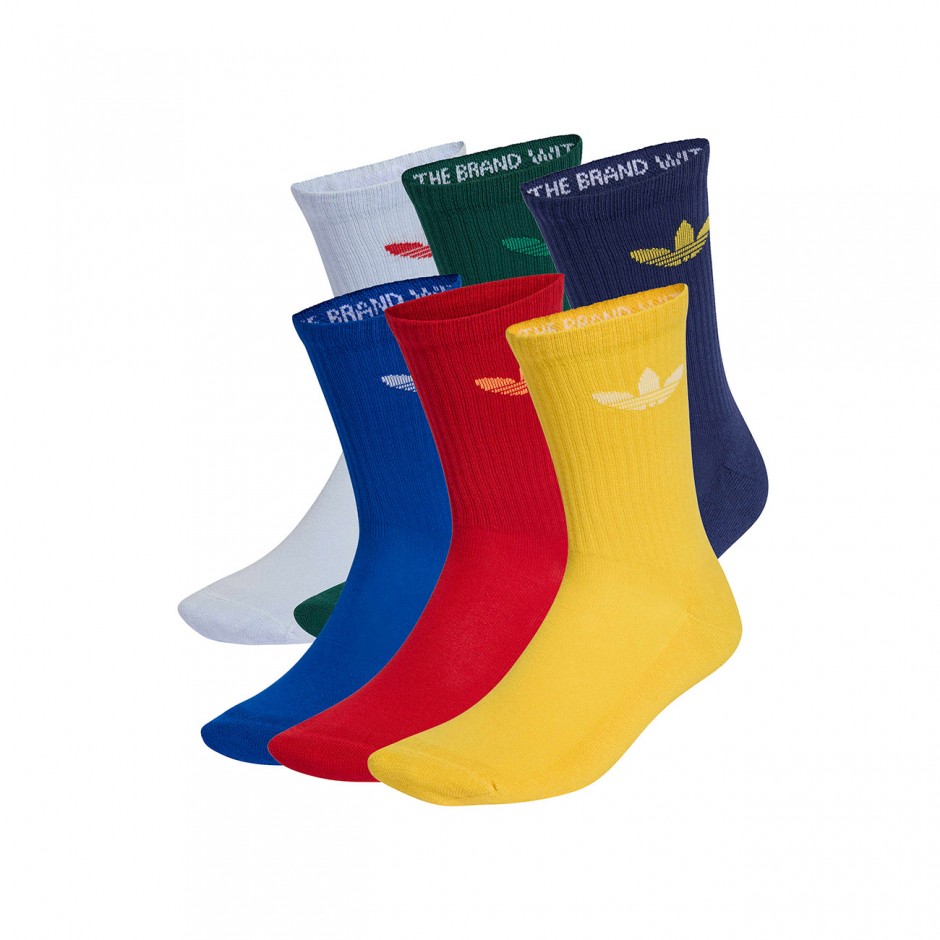 Socks Colorful - adidas Originals Trefoil Cushion Crew Socks 6 Pairs