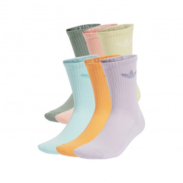 Κάλτσες Πολύχρωμες - adidas Originals Trefoil Cushion Crew Socks 6 Pairs