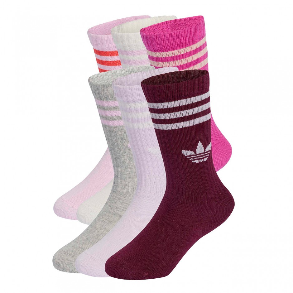 Kids' Socks Colorful - adidas Originals 3-Stripes Crew 6 Pairs