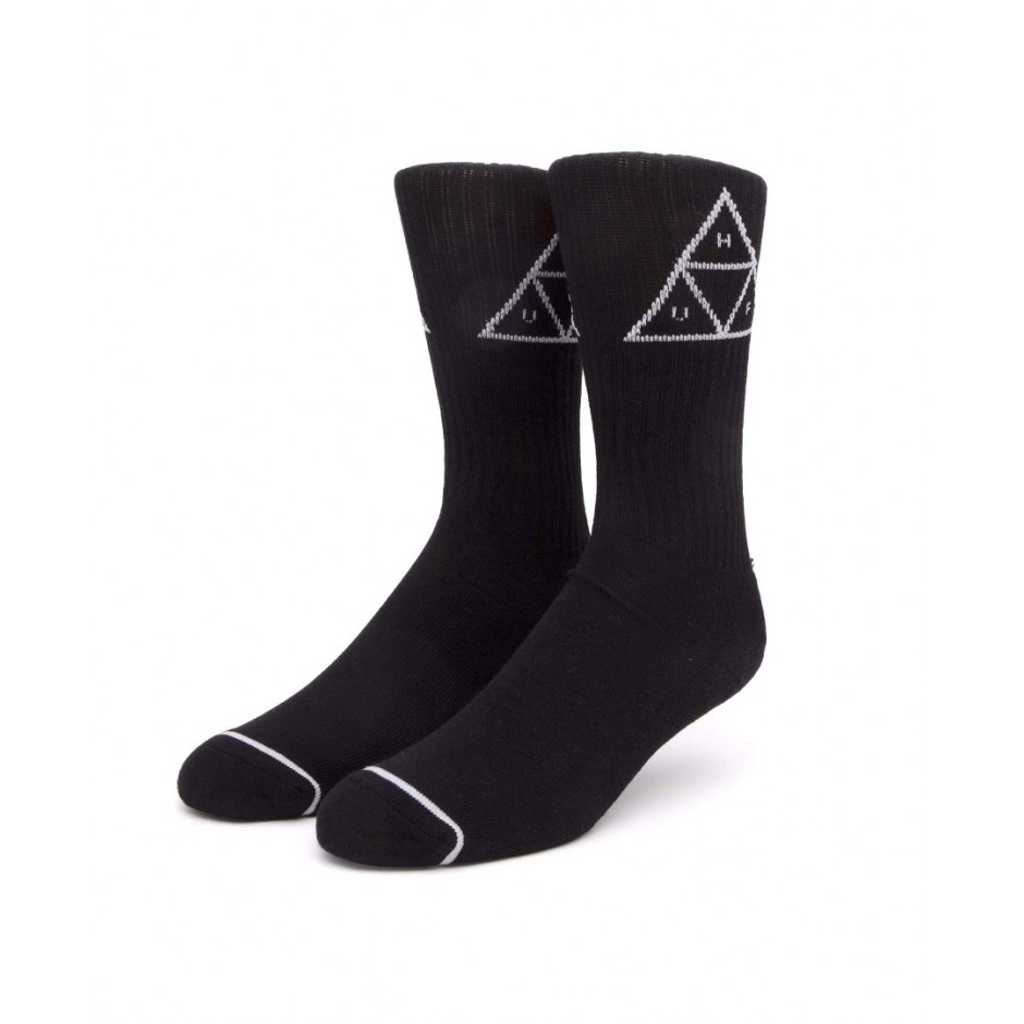 HUF ESSENTIAL TRIPLE TRIANGLE CREW SOCK SK00576-BLACK Μαύρο