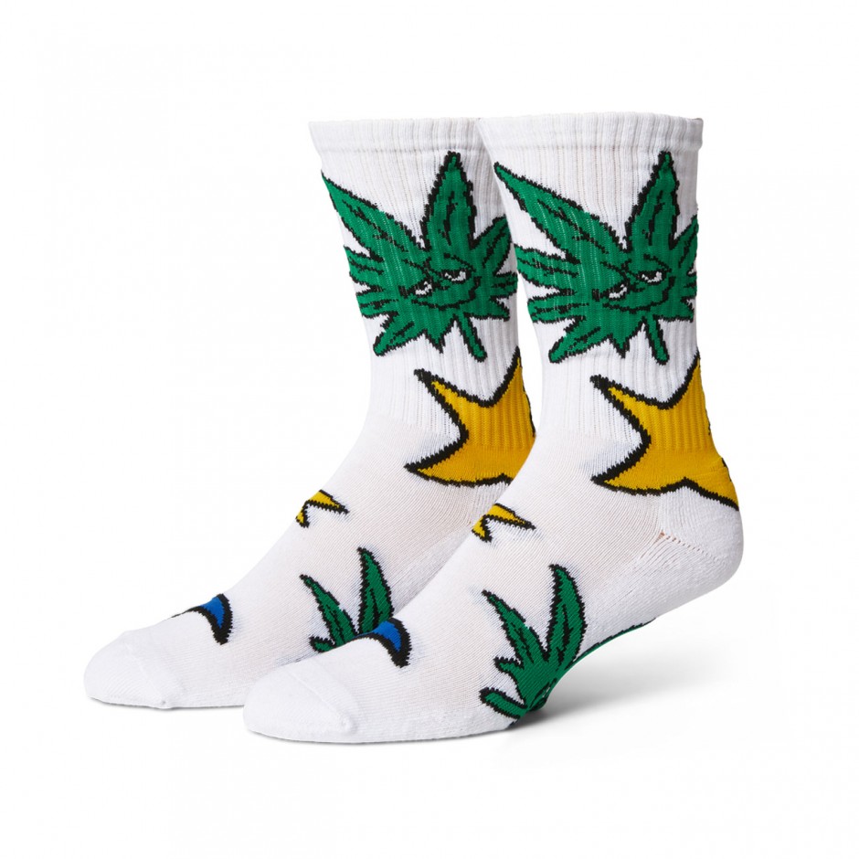 Κάλτσες Λευκές - HUF Green Buddy Star Sign