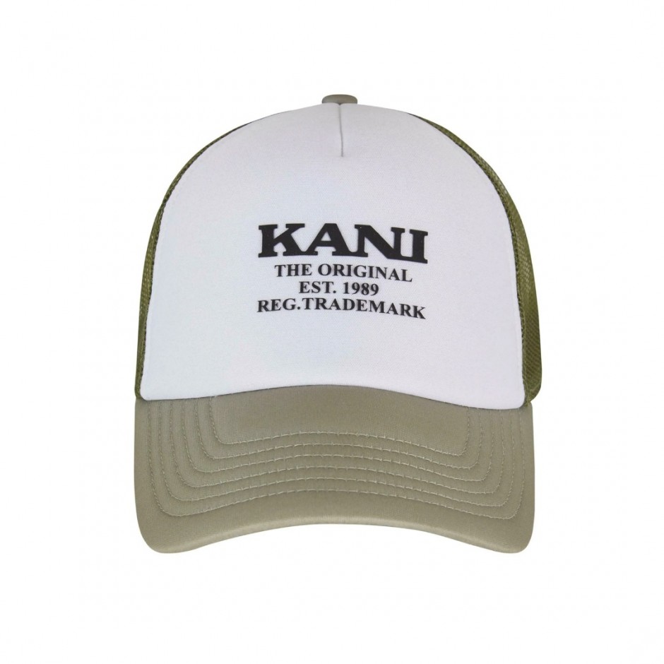 KARL KANI RETRO OS LOGO TRUCKER CAP KA241-014-2-GREEN OLIVE