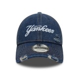 Καπέλο Μπλε - New Era New York Yankees MLB Denim Distressed Navy 9TWENTY Εικόνα 1